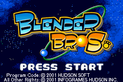 Blender Bros title screen for GameBoy Advance